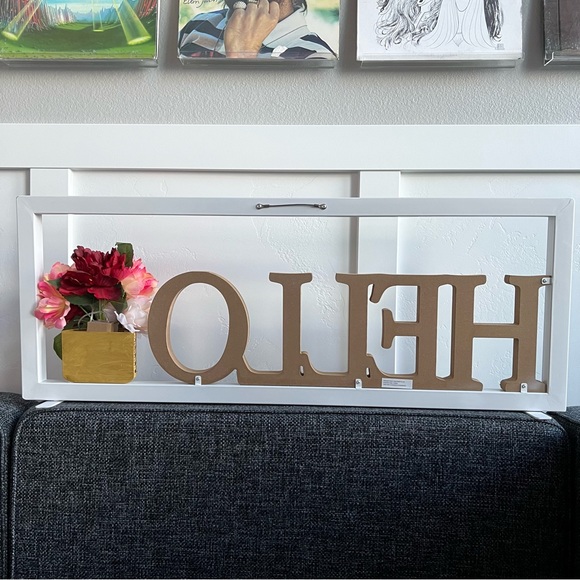 NIB Pre Lit Floral ‘Hello’ Decor Sign - Picture 6 of 16
